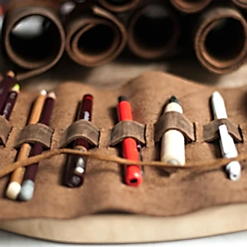 el yapımı deri rulo kalemlik