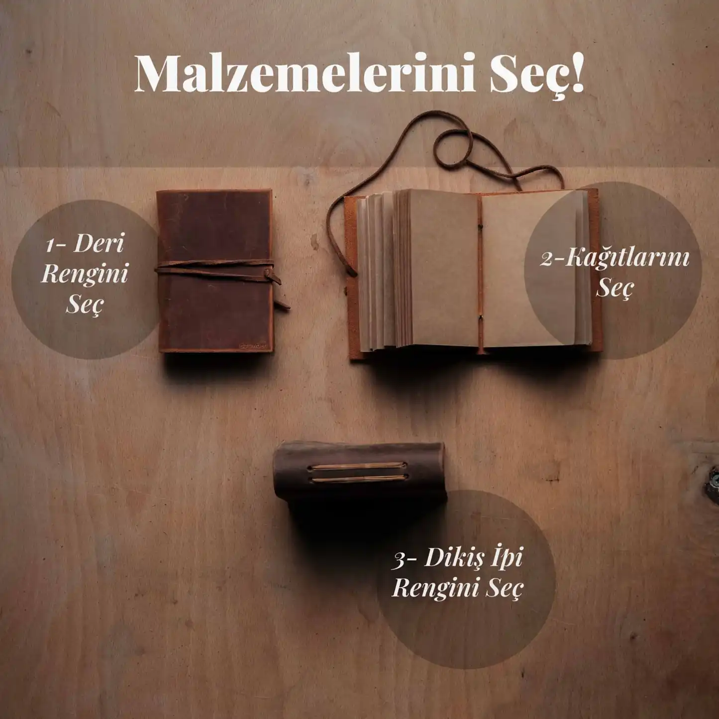 Deri Defter Büyük / Kendin Seç Yap (diy)