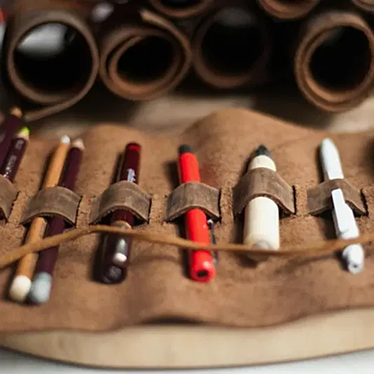 el yapımı deri rulo kalemlik